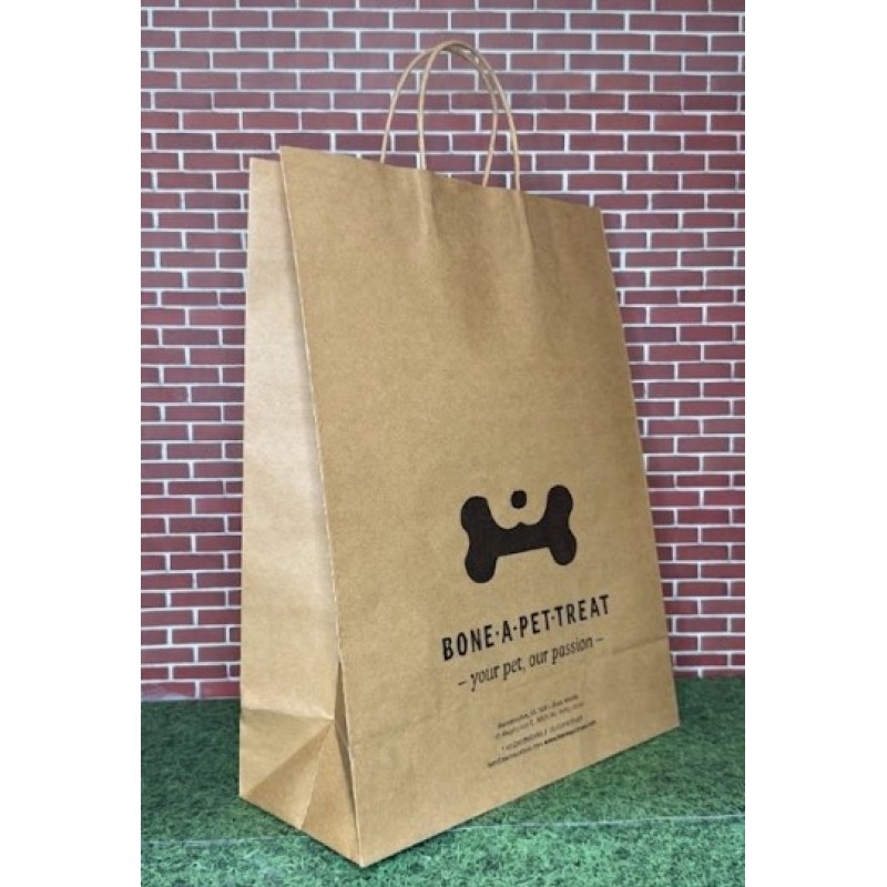 Χάρτινη Τσάντα Καφέ Kraft με Στριφτό Χεράκι 45x48x17